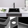 Top mount Kitchen Sink Quartz Washing Bowl Basin Prep Hole Strainer Drainer Unit
