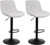 Ralex-chair Bar Stools Set of 2,Swivel Counter Height Barstools with Back,White