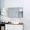 Wall Mounted Bathroom Mirror Cabinet Triple Door Shelf Storage Cupboard 900x600