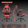 Ralex-chair Gaming Chair, Computer Chairs with Fold-up Armrests, Red/Black