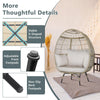 Patio Wicker Egg Chair Oversized Indoor Outdoor Lounge Chair with 4 Cushions