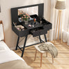 2-in-1 Vanity Desk Large/Small Tabletop-Black