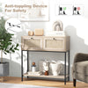 2-tier Console Table Living Room Home Long Sofa Side Table w/Drawers