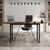 Oval Home Office Table Large Business Furniture-Brown