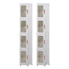 Collapsible Tall Cabinet Slim Narrow Storage Cupboard for Kitchen Bathroom Shelf