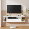 130cm Floating TV Stand Unit RGB LED Lighted Wall Mounted Cabinet Storage Door