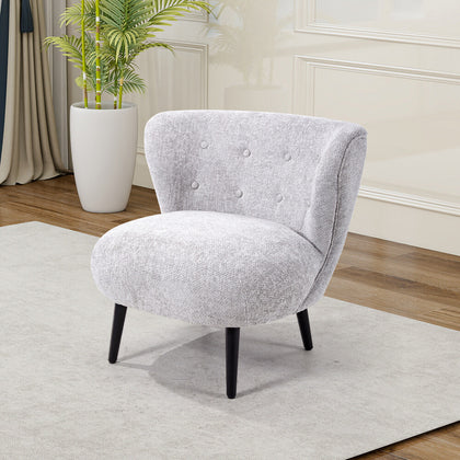 Modern Accent Chair Single Sofa Upholstered Chenille Buttoned Chair Living Room