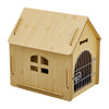 Weatherproof Puppy Dog House Kennel Indoor Pet Shelter with Iron Door 60x57x41cm