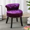 Retro Bedroom Vanity Stool Crushed Velvet Padded Studded Dressing Table Chair