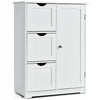 Bathroom Floor Cabinet Storage Cupboard Organizer W/Adjustable Shelf & 3 Drawers