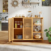 Freestanding Storage Unit 2-Door Storage Organizer with Shelves-Natural