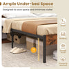 Metal Bed Frame Industrial Platform Bed Double Size-Brown