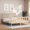 Gecheer Bed Frame with Headboard 160x200 Solid Wood Bed Frame O2T4