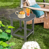 Outdoor Side Table Weather-Resistant HDPE Adirondack Table Patio End Table Grey