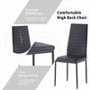 Grey Tempered Glass Dining Table & 4pcs Black Faux Leather Dining Chairs Set