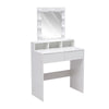 White Dressing Table Mirror with Lights Drawer Makeup Vanity Set Desk +2 Drawers