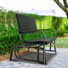 Outdoor Bench 2-person Glider Patio Glider Rocking Loveseat w/Ergonomic Backrest