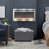 Wall Electric Fire Fireplace Sliver Glass Inset Into 12Color Flame Warmer Heater