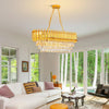 Modern Crystal Chandeliers 3-Tier K9 Oval Crystal Chandeliers Light Fixture Rect