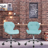 Computer Desk Chair Office Cushioned Chair Chrome Legs Swivel Fabric/PU/Velvet
