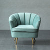 Velvet Scallop Shell Back Tub Chair Armchair Dressing Sofa Stool Bedroom Lounge