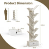 10-Tier Wooden Bookshelf Tree Shaped Display Storage Rack Utility Organizer Rack