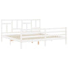 Bed Frame with Headboard White 200x200 Solid Wood K3G0