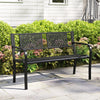 127CM Garden Bench Outdoor Bench for 2-3-Persons Black