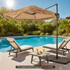 2.7m Cantilever Hula Tiki Thatch Patio Beach Umbrella w/ Vented Top