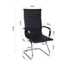 High Back PU Leather Reception Seat Home Office Chair Sled Base Conference Chair
