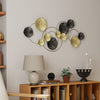 Metal Wall Art with Lotus-Leaf Design, Hanging Wall Sculpture for Living Room