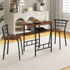 3-Piece Dining Table Set Kitchen Table and Chairs-Brown + Black