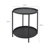 Accent Metal Side Table 2 Layer Sofa End Coffee Tray Snack Table for Living Room