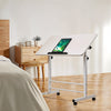 Overbed Bedside Desk Rolling PC Laptop Stand Tilting Table with Wheel Adjustable