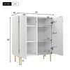 Sideboard Buffet Storage Cabinet with 6 Compartments Living Room Furniture White