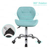 Computer Desk Chair Office Cushioned Chair Chrome Legs Swivel Fabric/PU/Velvet