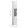 Bathroom Cabinet High Gloss White 30x30x183.5 cm Engineered Wood
