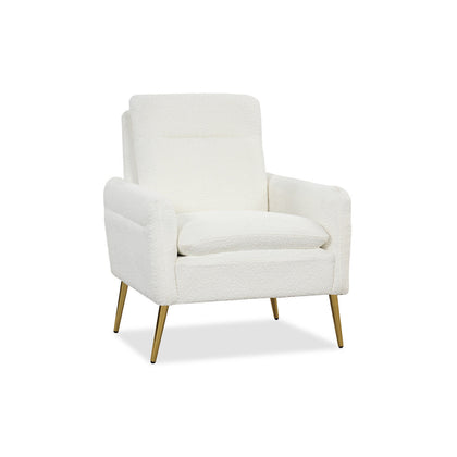 Modern Accent Chair Bedroom Upholstered Sherpa Armchair Single Sofa Chair