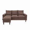 2 Seater faux leather/Linen Fabric Love Seat Sofa Armchair with Footstool Couch