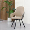 Set of 2 Two-tone Microfiber Leather Upholstered Dining Chairs Swivel Armchairs