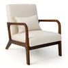 Modern Accent Chair Leisure Chair with Lumbar Pillow Fabric Reading Armchair
