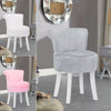 Plush Fluffy Dressing Table Stool Vanity Makeup Chair Scroll Back Padded Seat