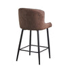 2 pcs Faux Leather / Velvet Bar Stools Diamond Design Soft Upholstered Seat Back