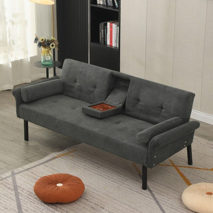 3 Seater Click Clack Sofa Bed Recliner Settee Couch Sofabed with Bloster Pillows