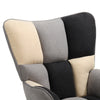 Accent Lounge Rocking Chair Mixed Color Tufted Linen Sofa Rocker Wingback Chair