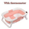 Portable Baby Bath Tub Toddler Bathtub with Thermometer Collapsible Baby Shower