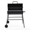 57cm Charcoal Grill BBQ with Thermometer, Stand Wheels& Cooker with Porcelain