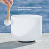 CVNC 432Hz 8" Quartz Crystal Singing Bowl Frosted Chakra for Sound Heal Bath