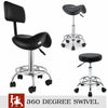 Saddle Rolling Salon Stool Hydraulic Lift Swivel Barber Tattoo Chair White Black