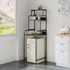 Retro Steel Frame Kitchen Storage Rack with 3 Shelves Floor Standing for Fridge